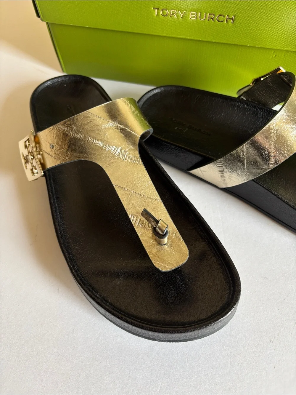 Tory Burch Mellow Thong Sandals In Black